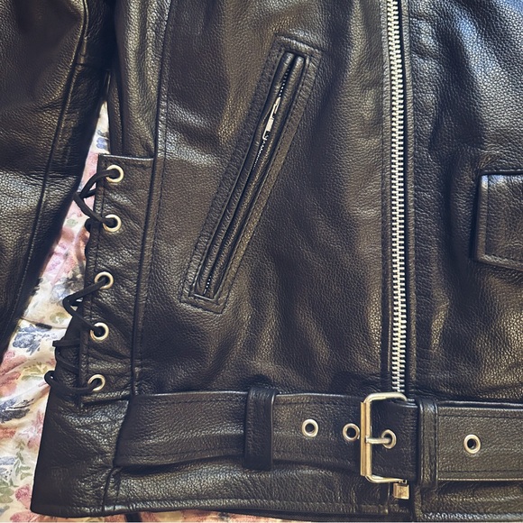 NWOT MILWAUKEE LEATHER BLACK LEATHER CLASSIC BRANDO MOTORCYCLE JACKET - Picture 13 of 14